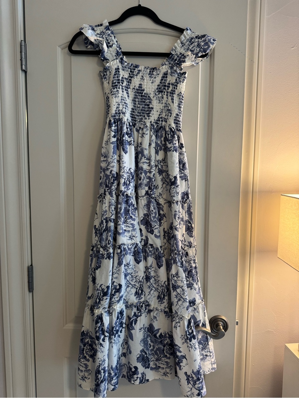 Kourt Calypso Maxi Dress in Blue Floral, Size S